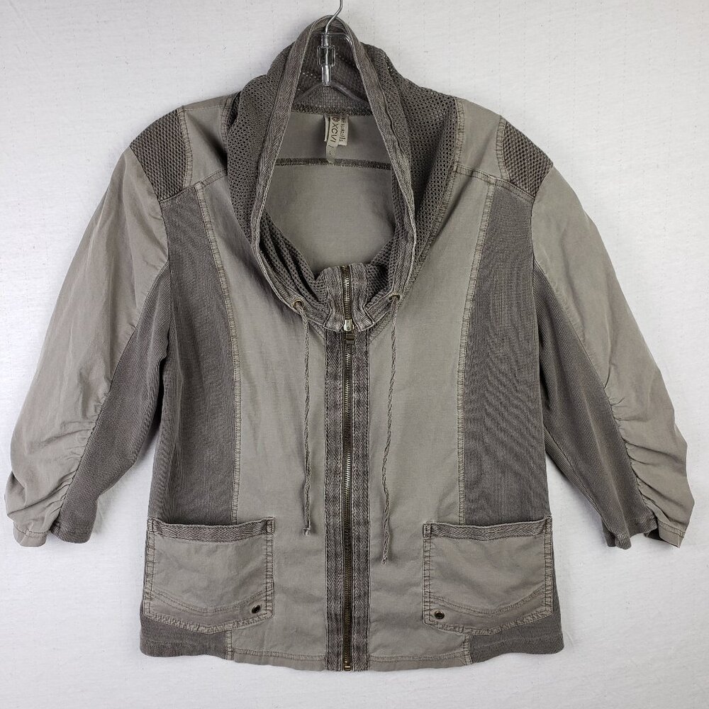 XCVI Jacket Colorblock Stretch Panels Lightweight size L Lagenlook Resort Boho